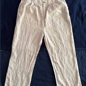 Reformation Plus Size 20 Cream Linen Wide Leg Pants